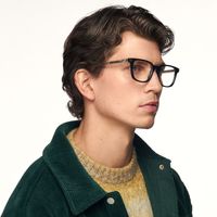 Lajos - Rectangle Black Eyeglasses | Vooglam On Model 2