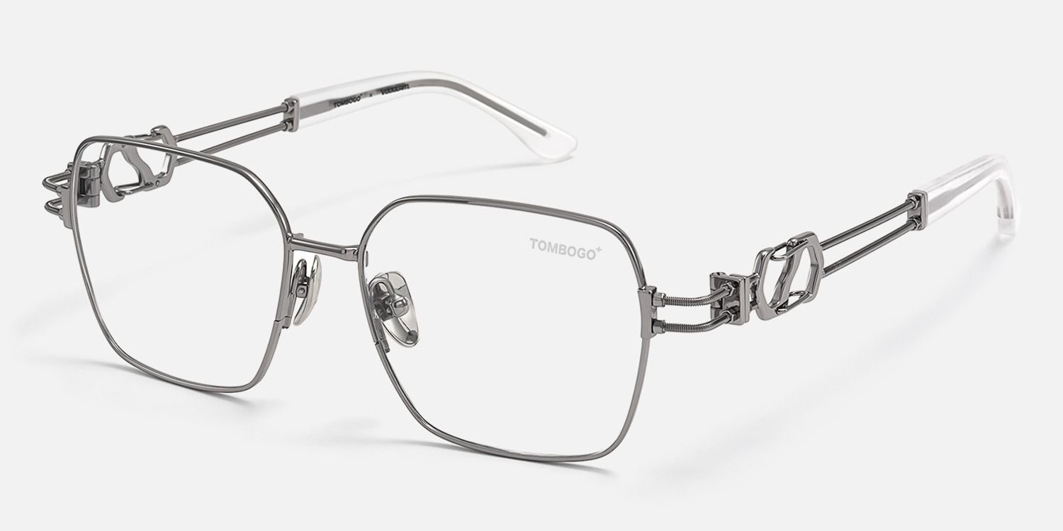 The Architect - Rectangle Black Eyeglasses | Vooglam Front View