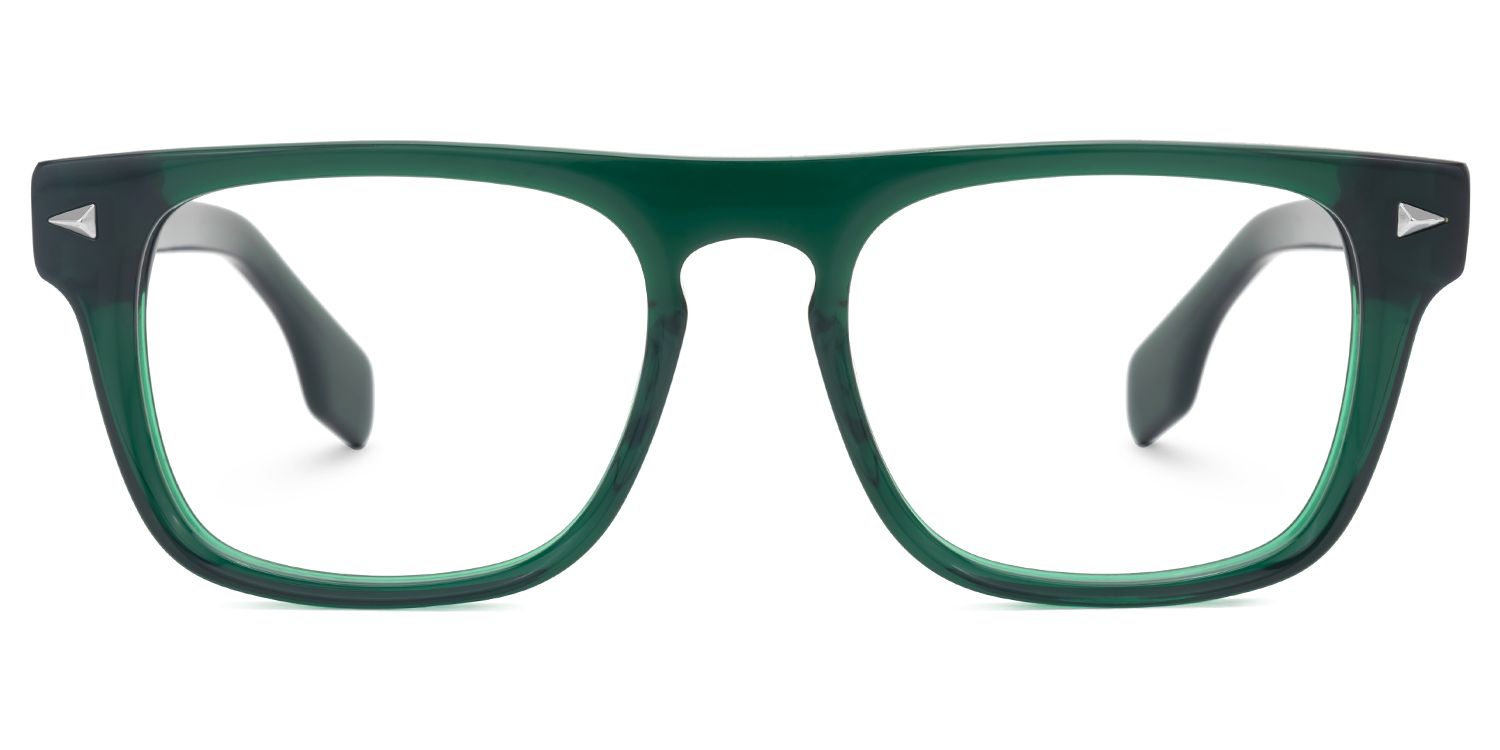 Eliseo - Rectangle Green Eyeglasses | Vooglam Angle View