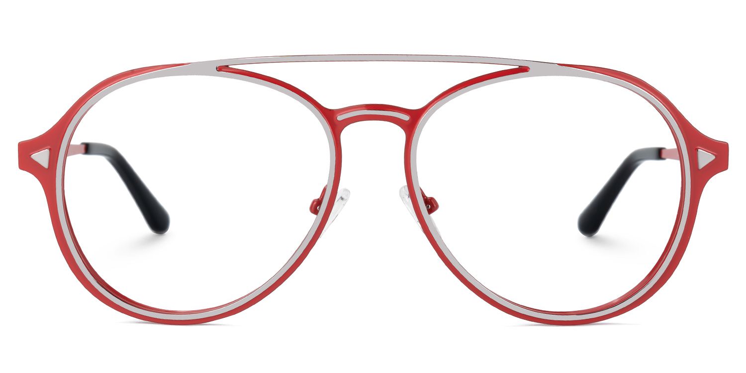 Ellasyn - Aviator Red Eyeglasses | Vooglam Angle View