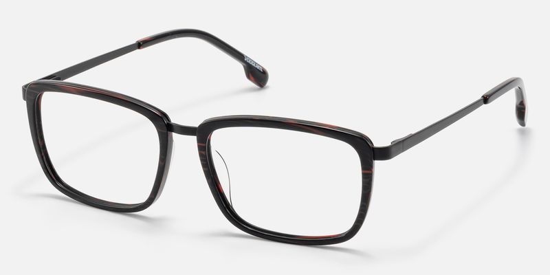 Alloy - Rectangle Black Eyeglasses