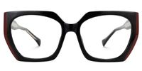 Edge - Geometric Black Eyeglasses | Vooglam Angle View