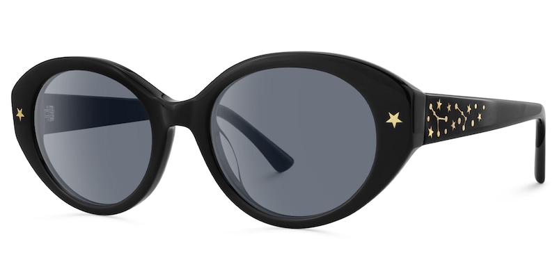 Starlust - Oval Black Sunglasses