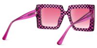 Ferial - Square Black/Pink Sunglasses | Vooglam Side View