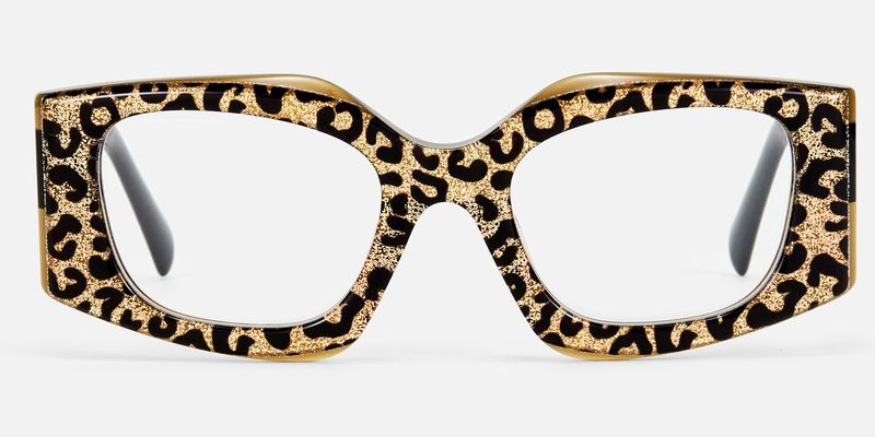 Tahlia - Geometric Tortoise Eyeglasses | Vooglam