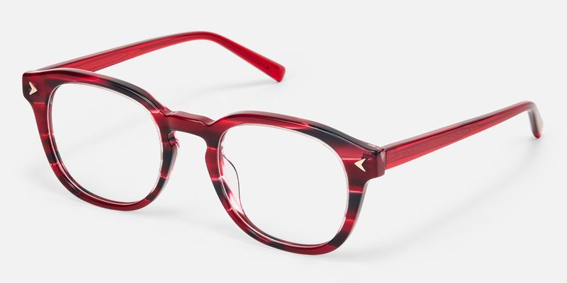 Laksha - Round Red Eyeglasses