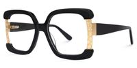 Adelphie - Square Black Eyeglasses | Vooglam Front View