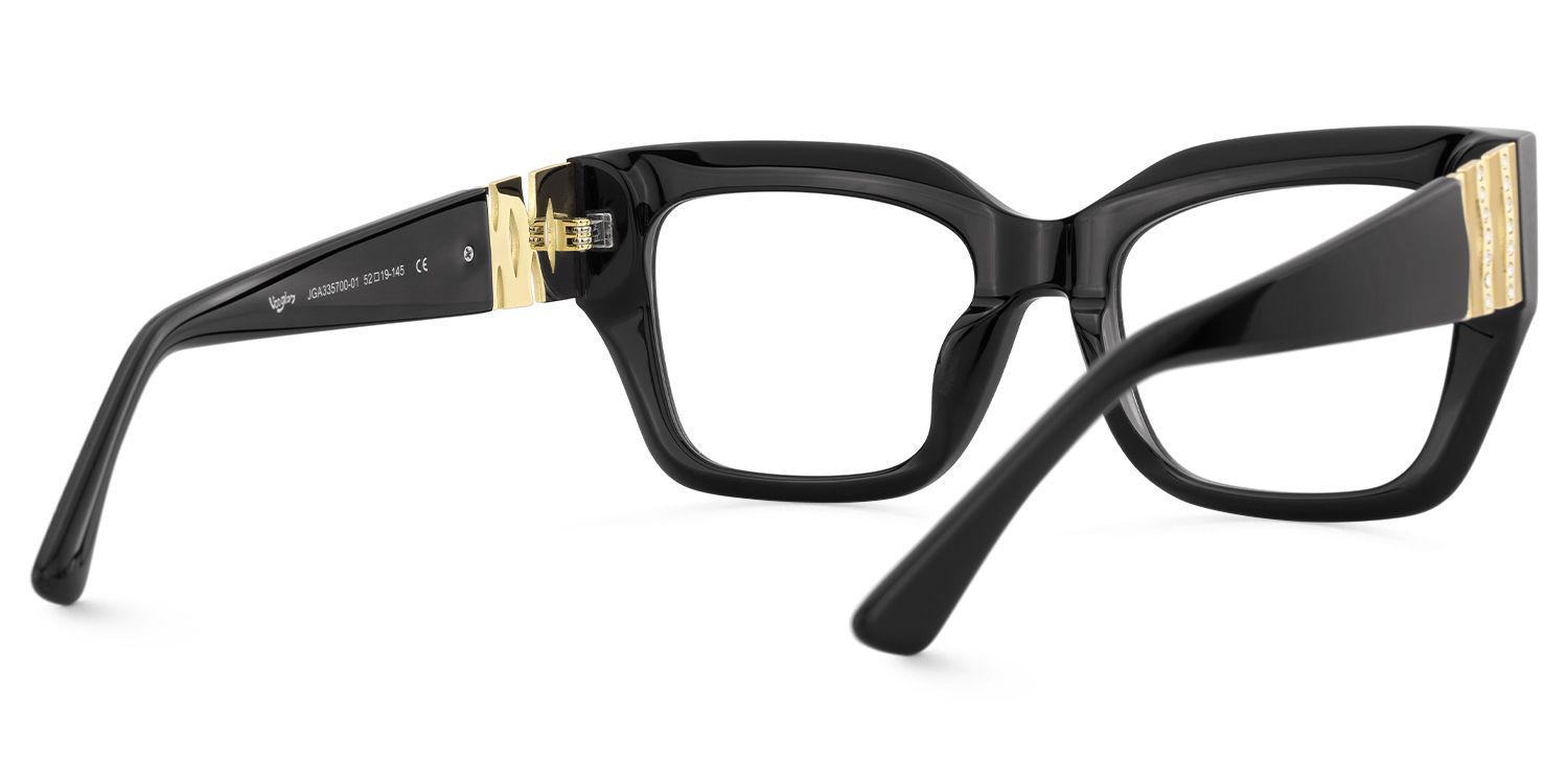 Sable - Square Black Eyeglasses | Vooglam Side View