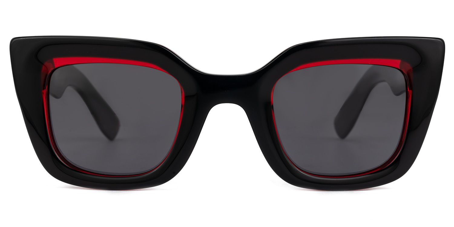 Delarosa - Cat Eye Red Sunglasses | Vooglam Angle View