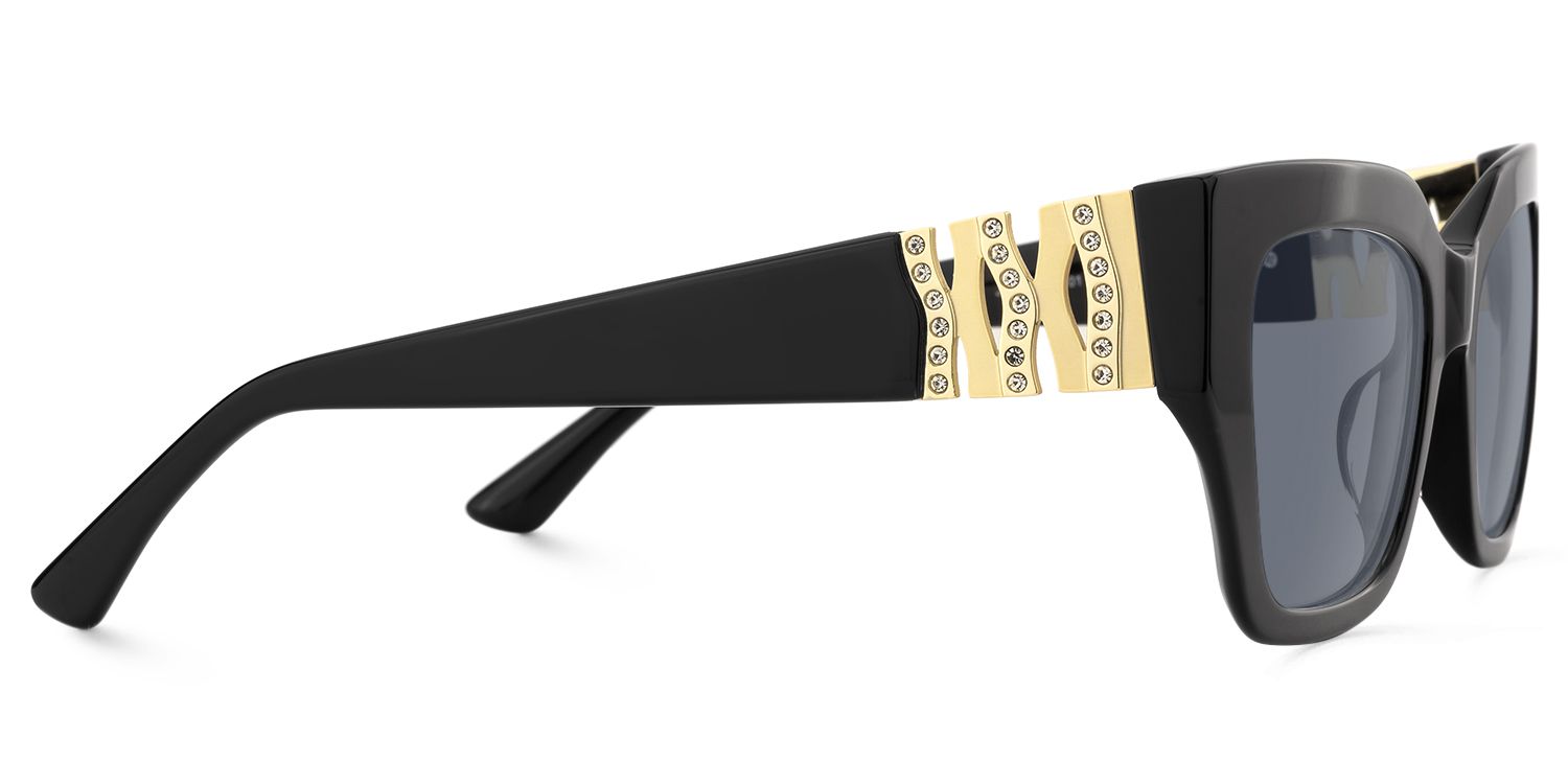 Sable - Square Black Sunglasses | Vooglam 4