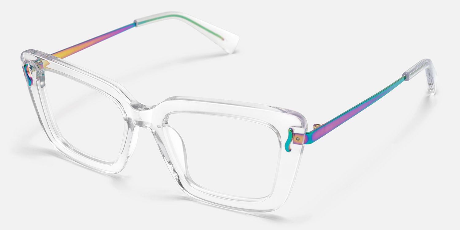 Nebula - Rectangle Transparent Eyeglasses | Vooglam Front View