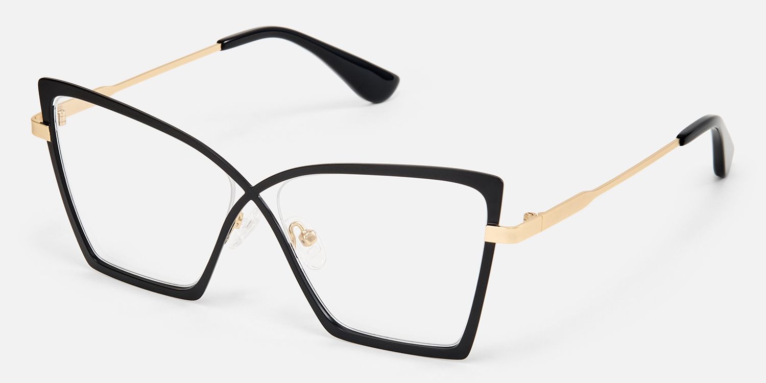 Felicja - Butterfly Black Eyeglasses | Vooglam Front View