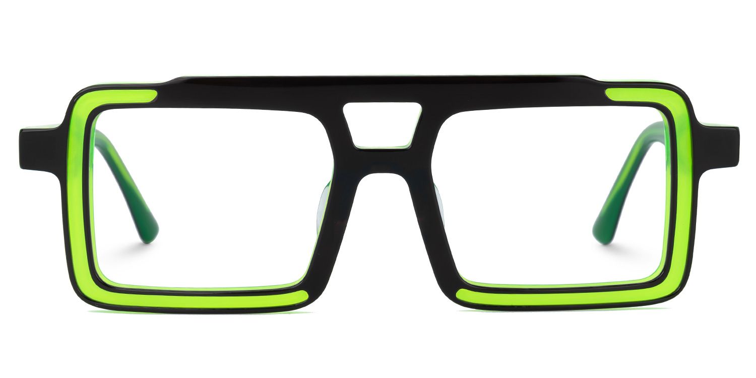 Elkanah - Aviator Green/Black Eyeglasses | Vooglam Angle View
