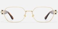 Orion - Gold Tortoise Geometric Glasses | Vooglam Angle View