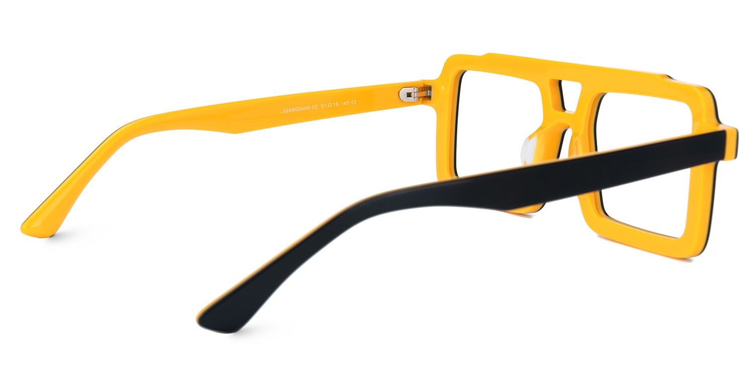 Elkanah - Aviator Black/Yellow Eyeglasses | Vooglam Side View