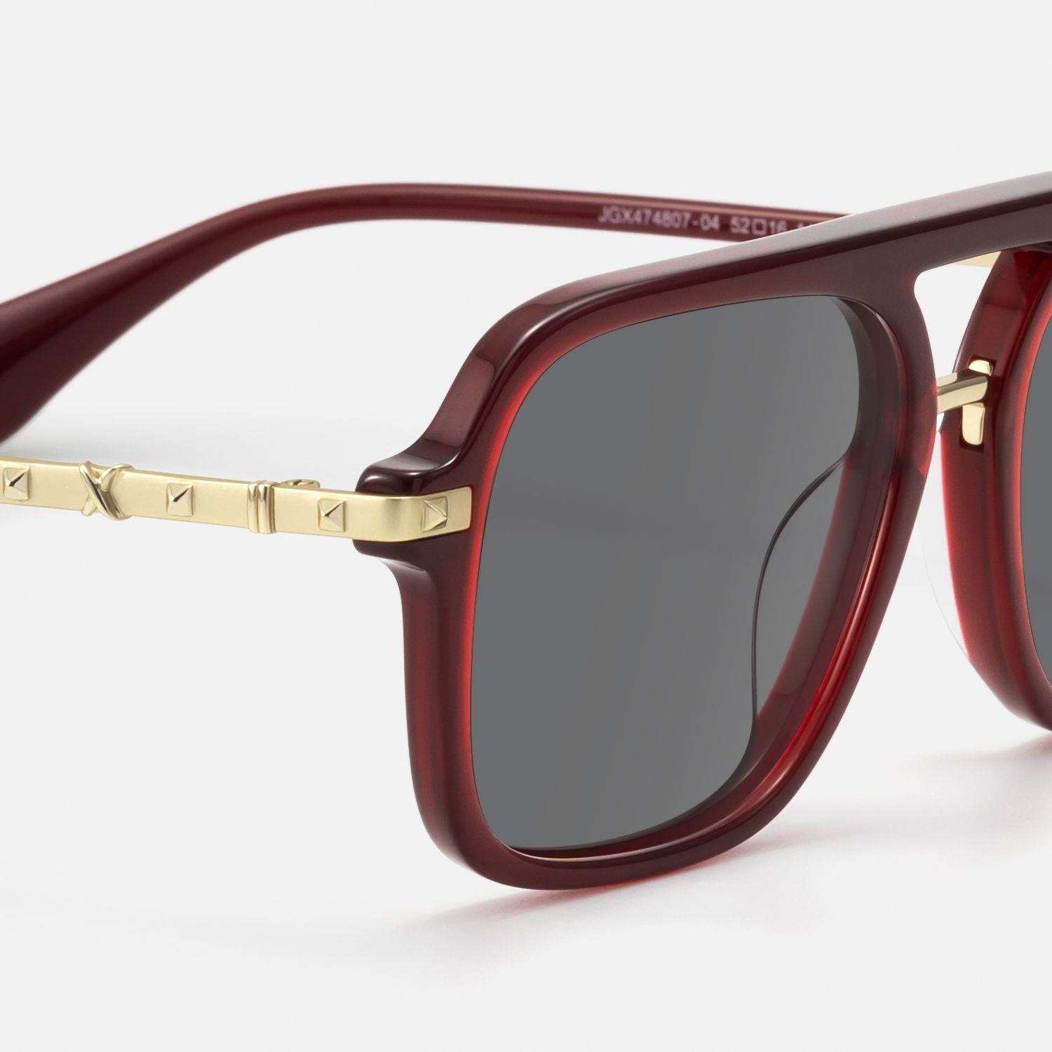 Marfa - Bold Red Frame Aviator Sunglasses | Vooglam Design Details