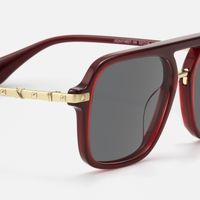 Marfa - Bold Red Frame Aviator Sunglasses | Vooglam Design Details