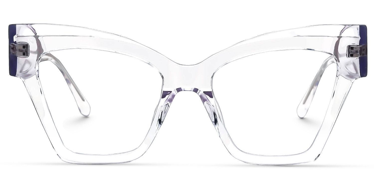 Reginald - Cat Eye Crystal Eyeglasses by Vooglam - Angle View