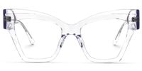 Reginald - Cat Eye Crystal Eyeglasses | Vooglam Angle View