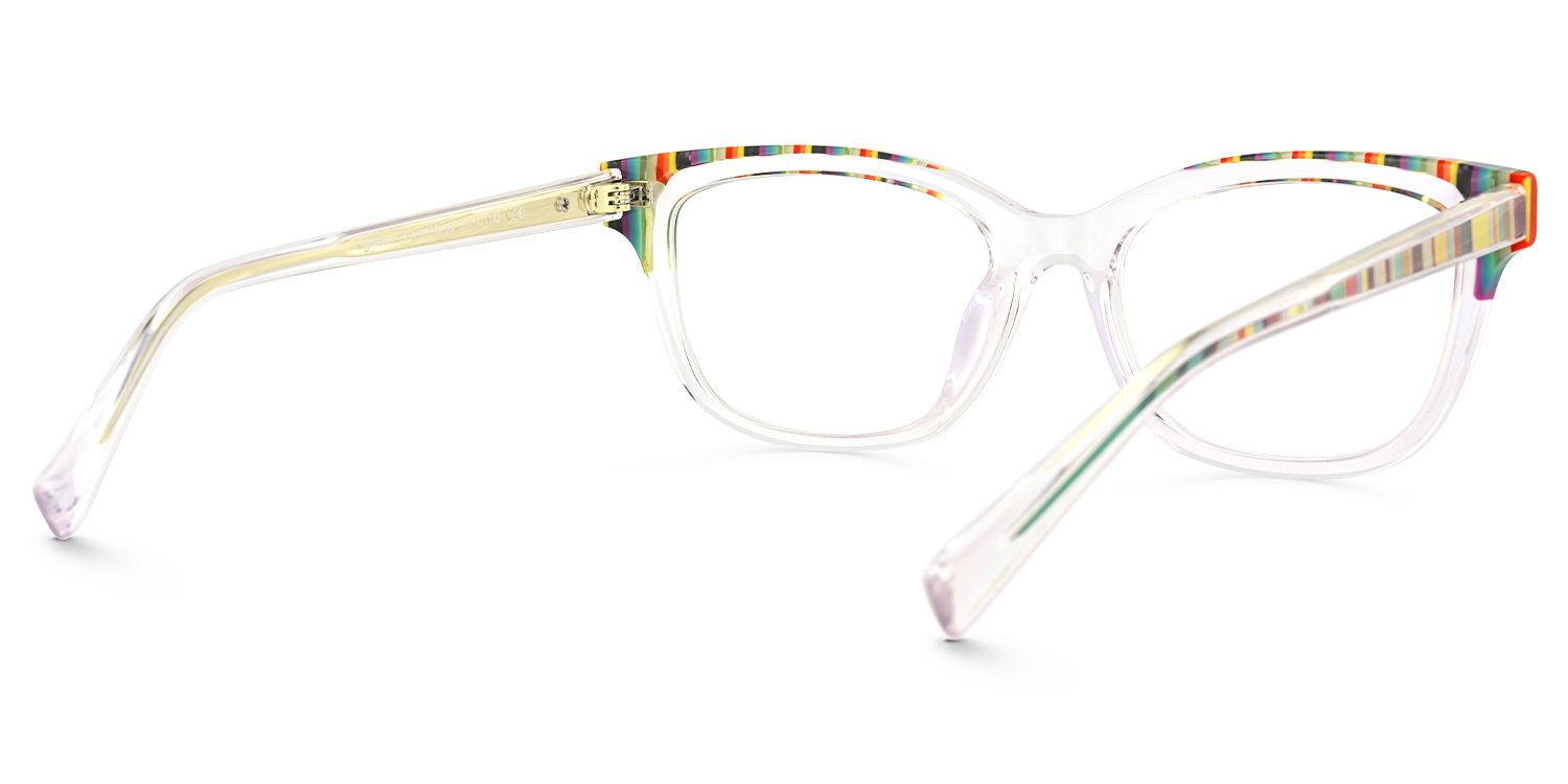 Welty - Rectangle Multicolor Eyeglasses | Vooglam Side View