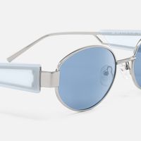Ember - Oval Silver Sunglasses | Vooglam Design Details