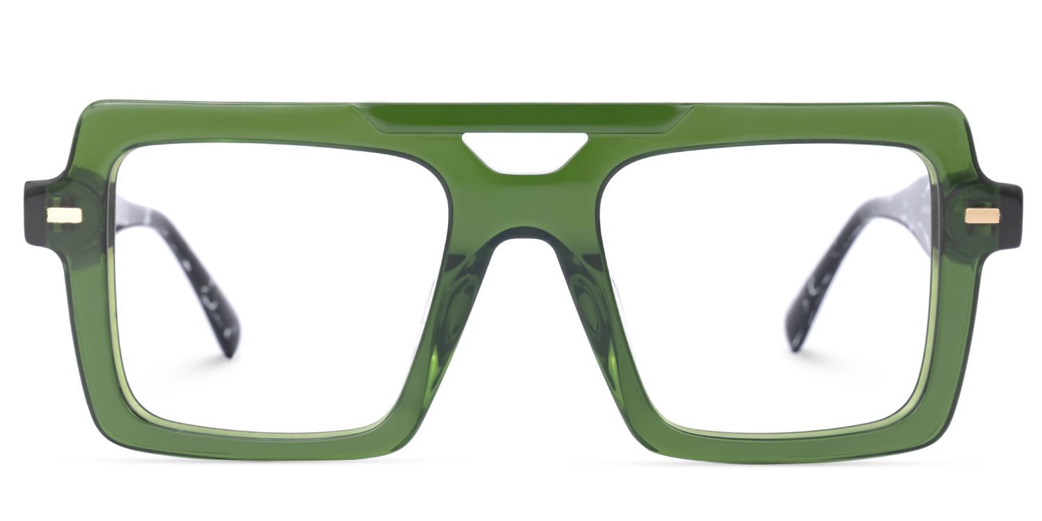 Irwin - Aviator Green Eyeglasses | Vooglam Angle View