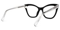 Butta - Cat Eye Black Eyeglasses | Vooglam Side View