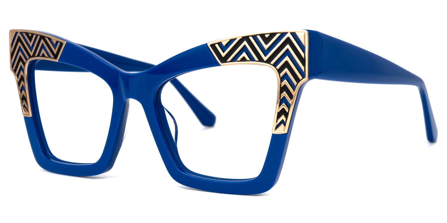 Danilo - Square Blue Eyeglasses | Vooglam Front View