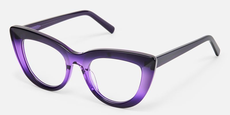 Pastora - Retro Cateye Purple Glasses by Vooglam