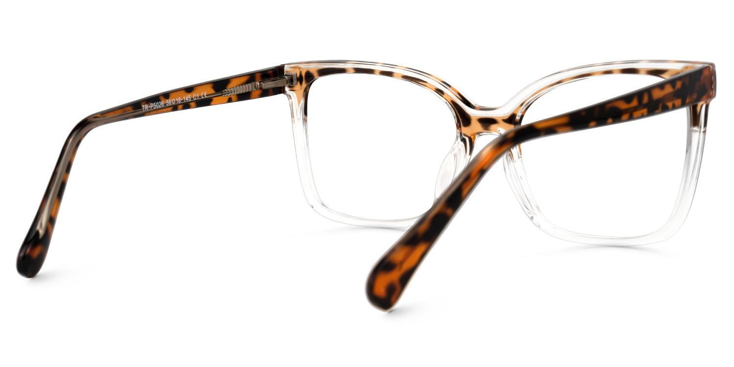 Darrion - Rectangle Tortoise/Crystal Eyeglasses | Vooglam Side View