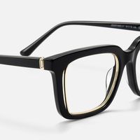 Chaparral - Vintage Black Rectangle Glasses | Vooglam Design Details