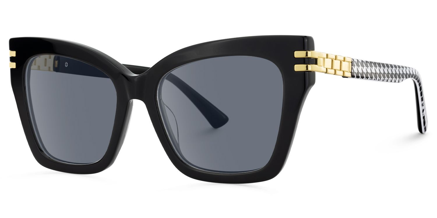 Tabitha - Butterfly Black Sunglasses | Vooglam Front View