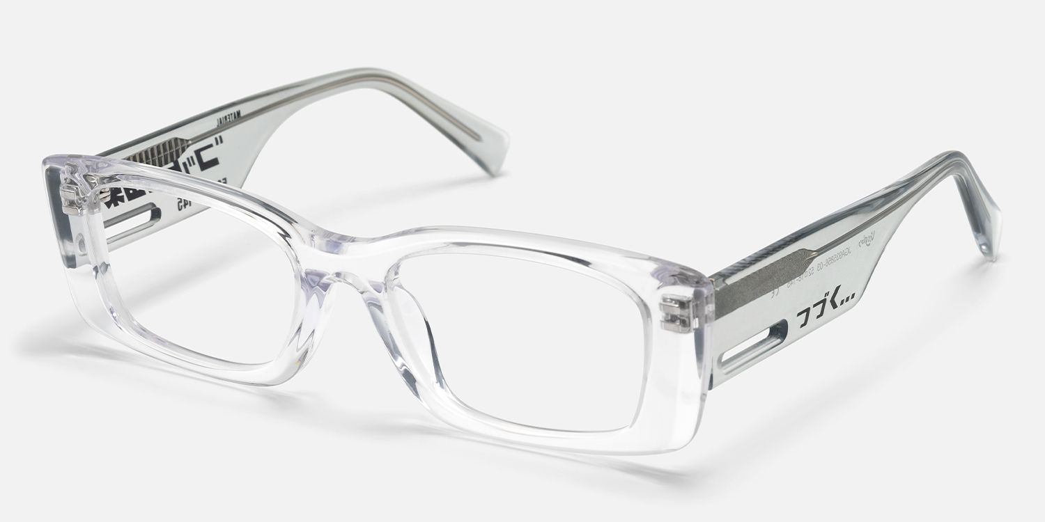 Horizon - Rectangle Crystal Eyeglasses | Vooglam Front View