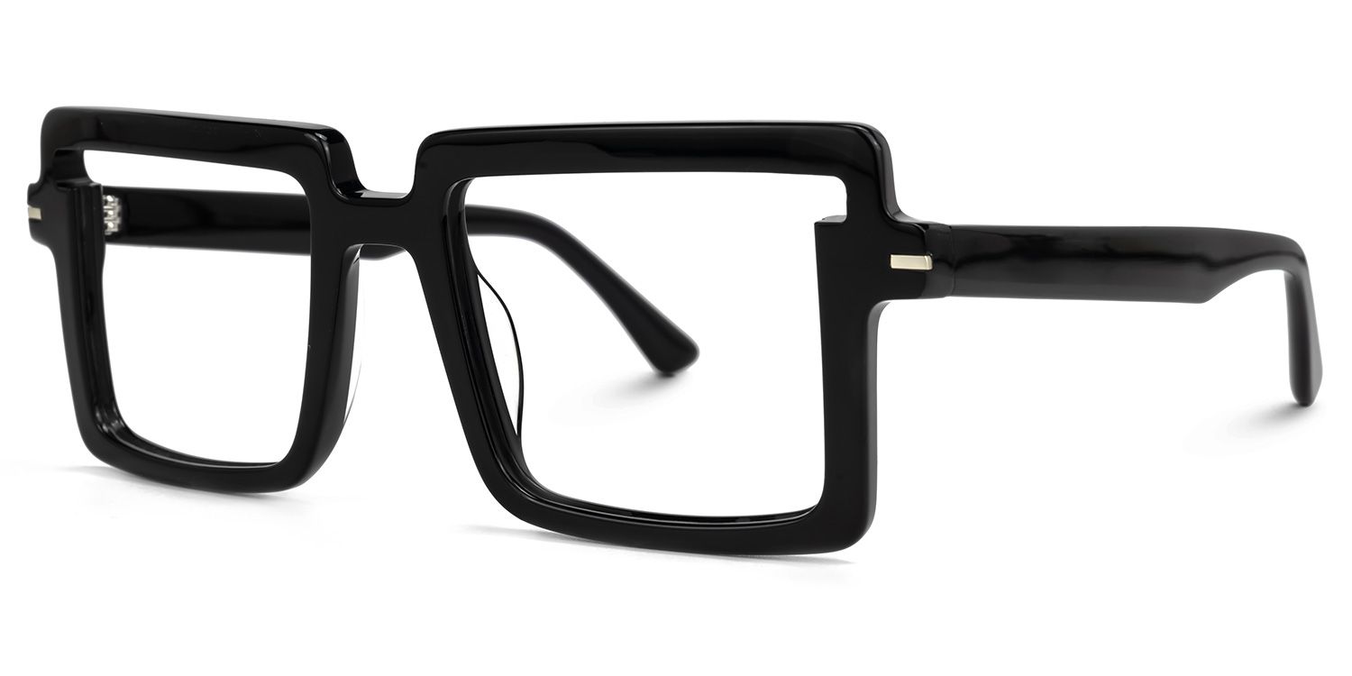 Efthymia - Square Black Eyeglasses | Vooglam Front View