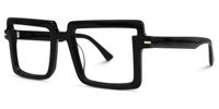 Efthymia - Square Black Eyeglasses | Vooglam Front View