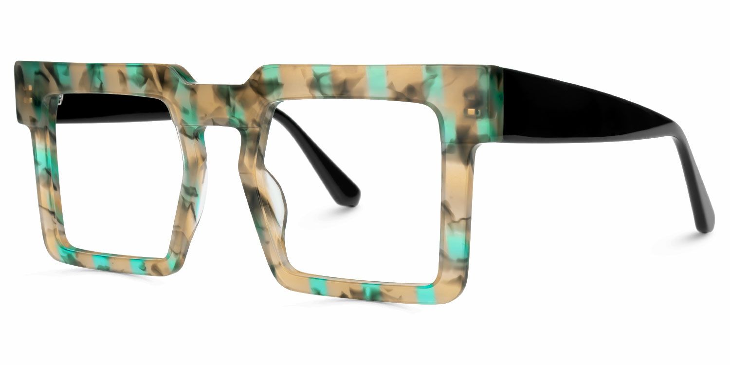 Elinoah - Square Floral Eyeglasses | Vooglam Front View