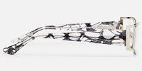 Elle - Rectangle Silver Eyeglasses | Vooglam Side View
