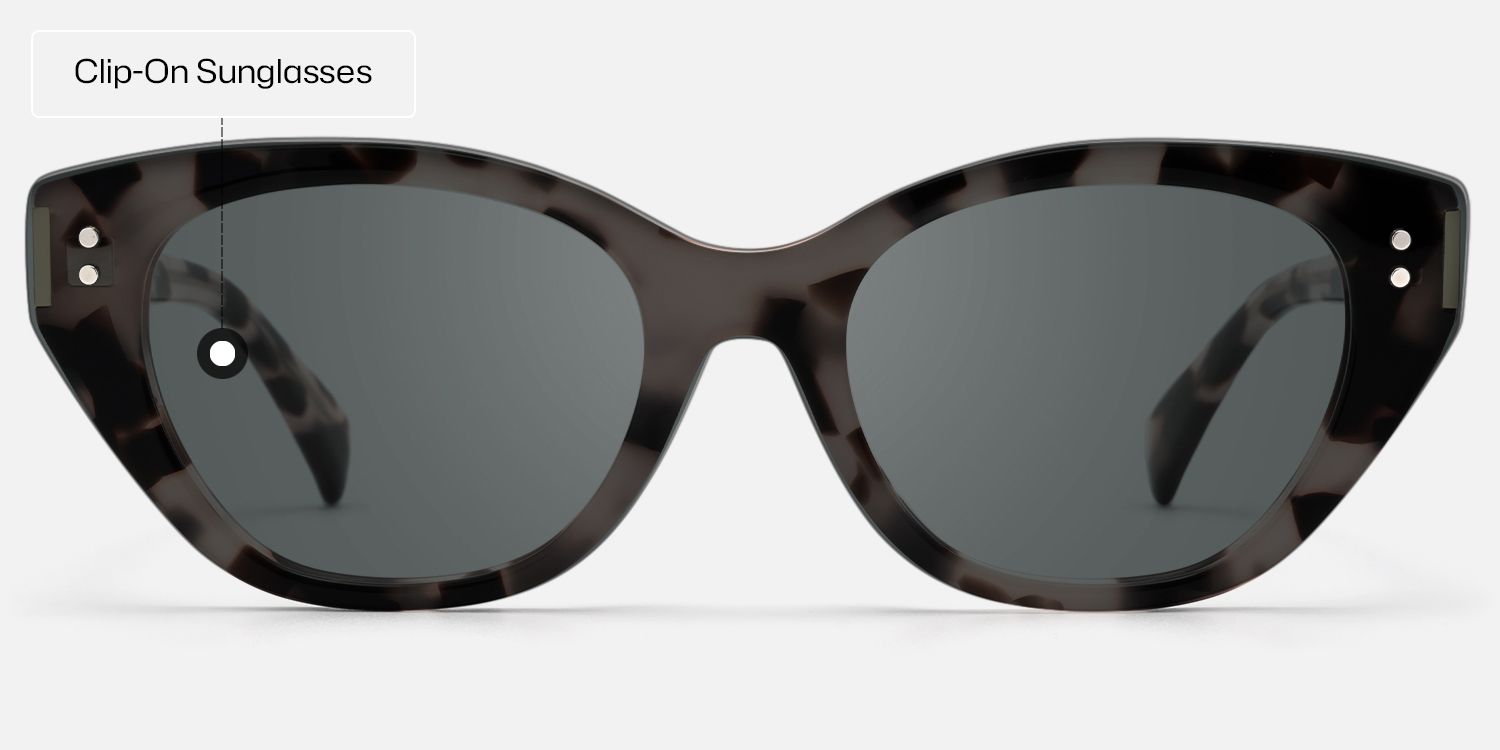 Cicely - Magnetic Clip on Pink Tortoise Sunglasses | Vooglam Side View
