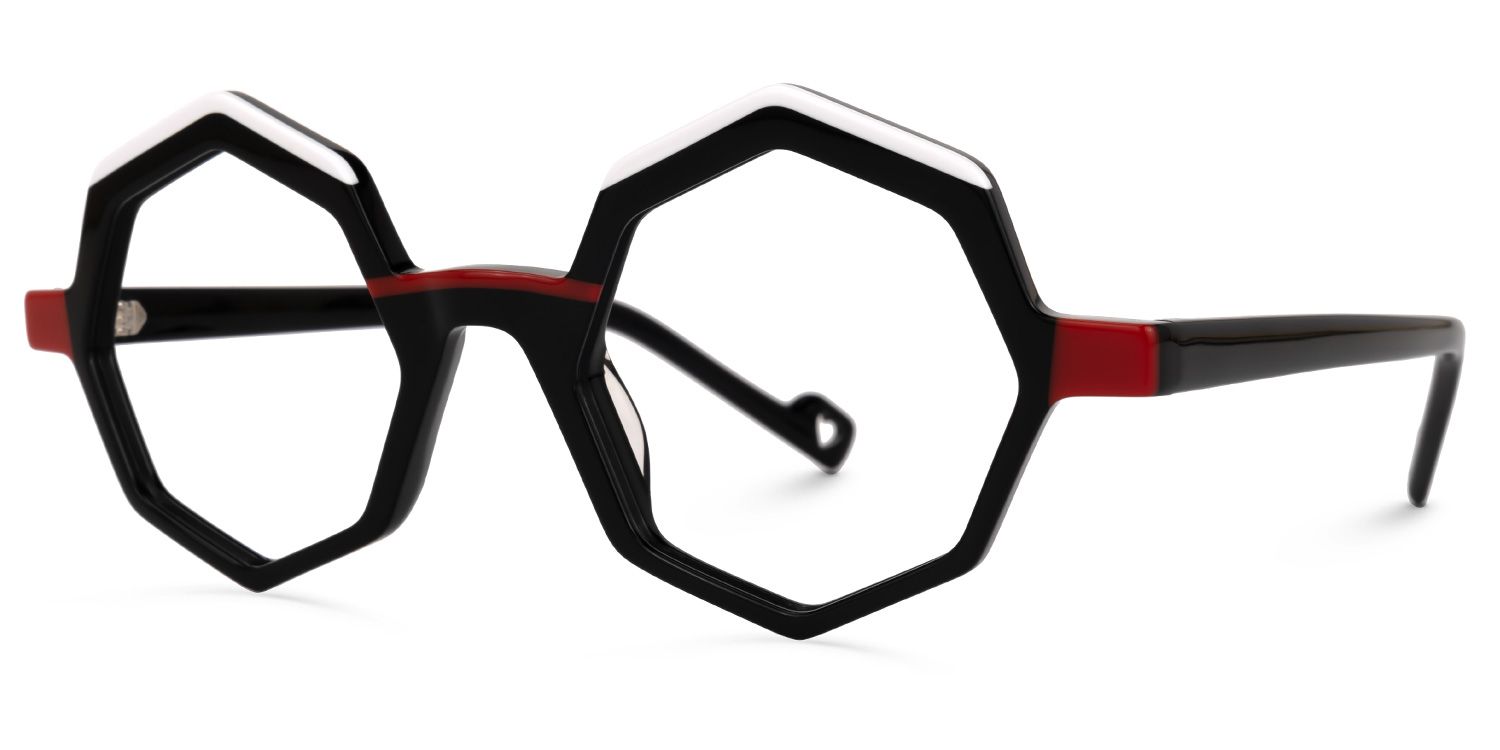 What face shape is the polygonal glasses frame suitable for?