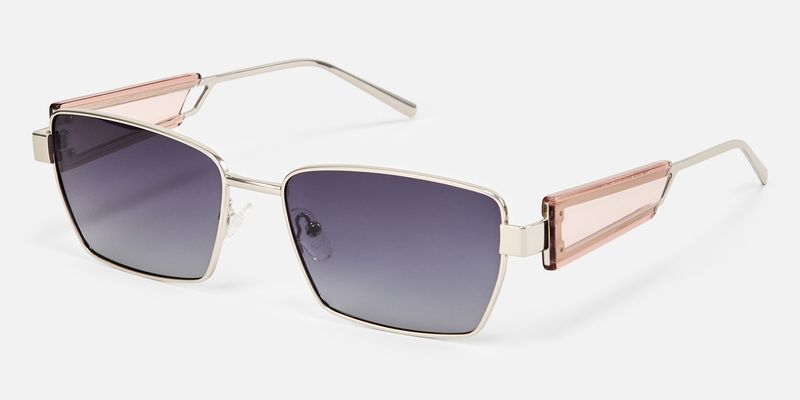 Rogue - Rectangle Silver Sunglasses