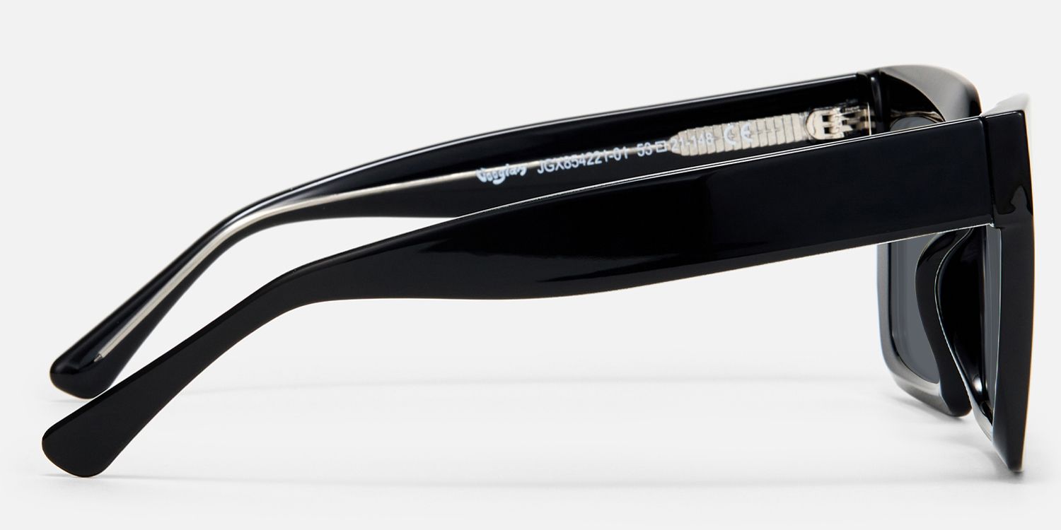 Pacheco - Black Oversized Square Sunglasses | Vooglam Side View