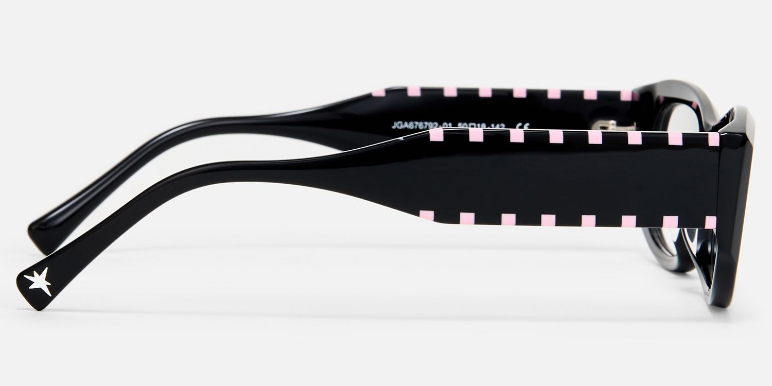 Banksy - Rectangle Black Eyeglasses | Vooglam Side View