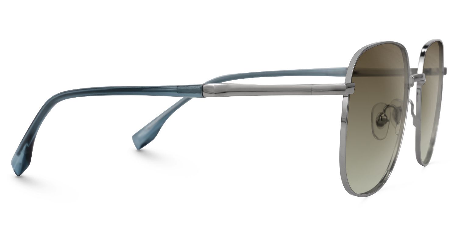 Eiichi - Square Silver Prescription Sunglasses by Vooglam - Product View 4