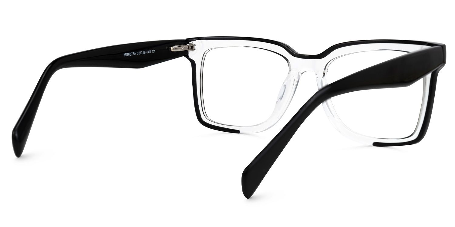 Derecho - Rectangle Crystal Eyeglasses | Vooglam Side View