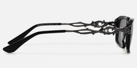 Vorpal - Goth Thorn Rectangle Black Sunglasses | Vooglam Side View