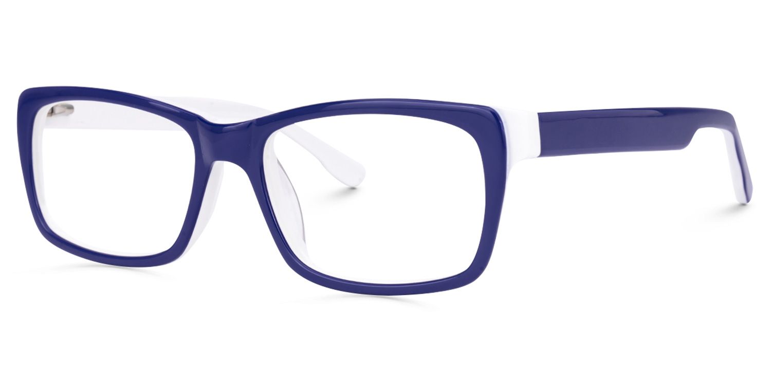 Eliava - Rectangle Blue Eyeglasses | Vooglam Front View
