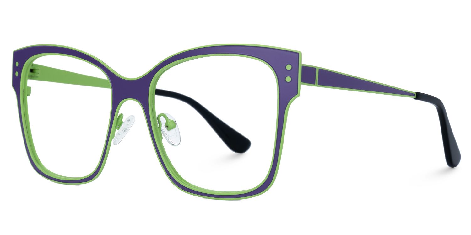Emerson - Square Purple Eyeglasses | Vooglam Front View