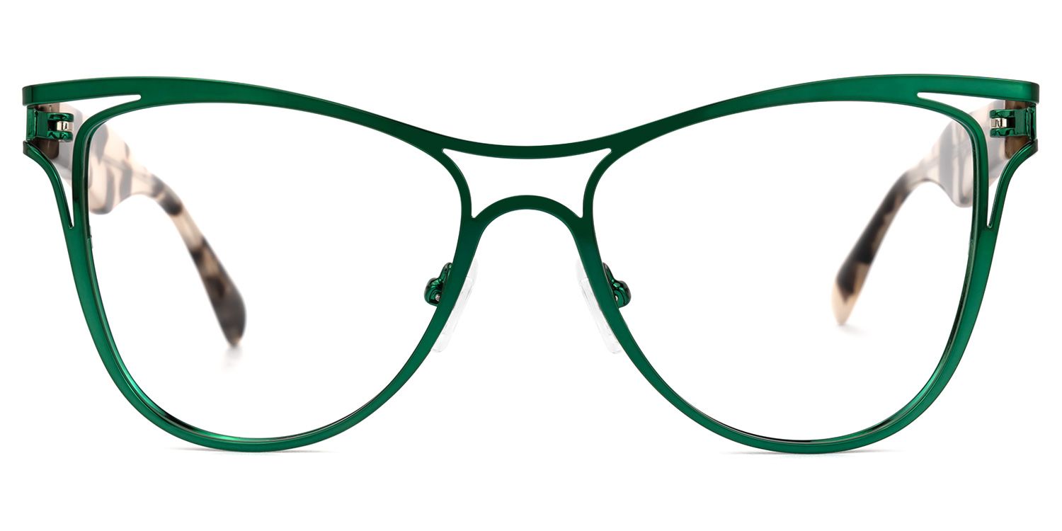Aella - Aviator Green Eyeglasses | Vooglam Angle View