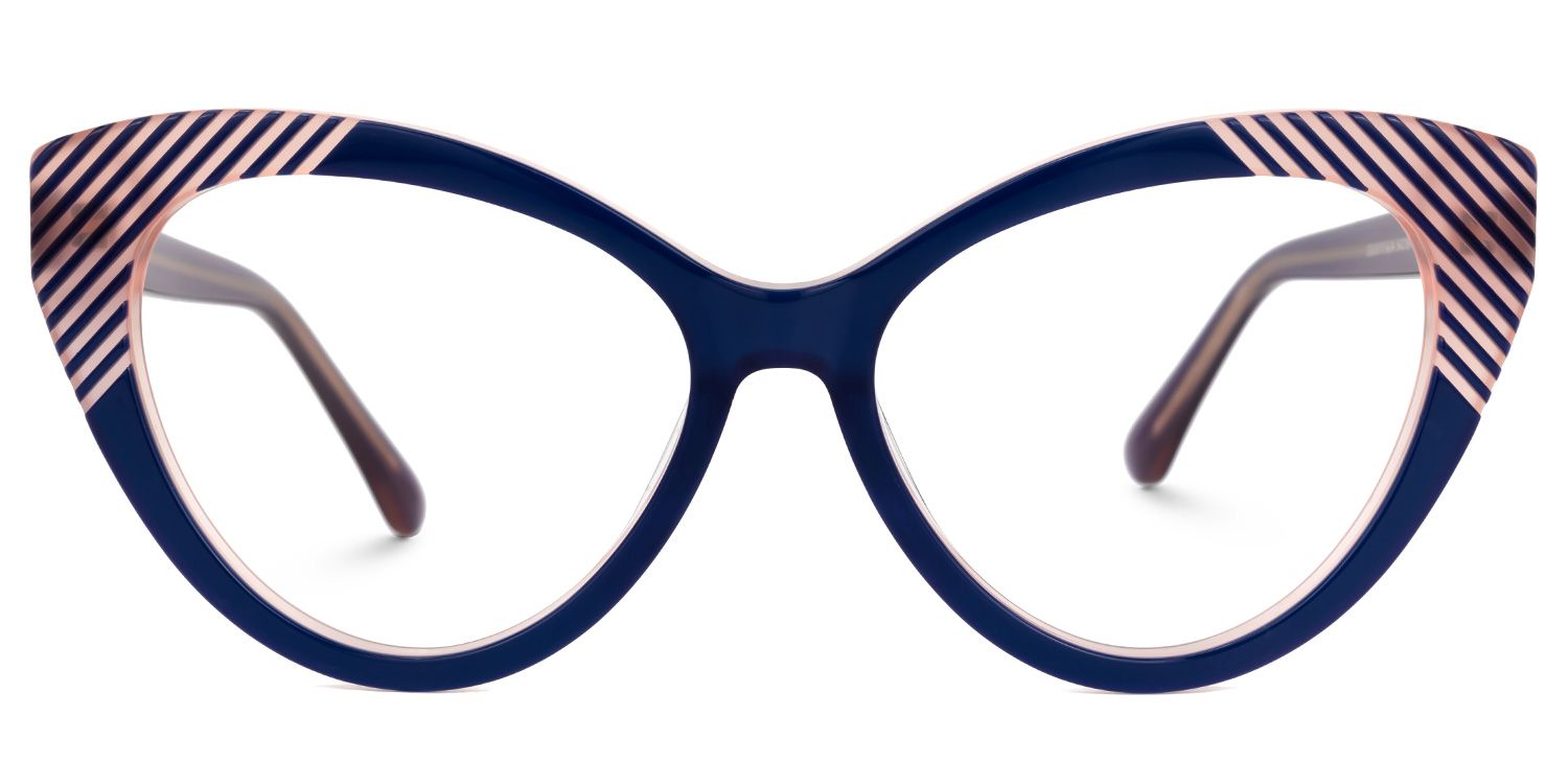 Danail - Cat Eye Blue Eyeglasses | Vooglam Angle View
