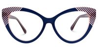 Danail - Cat Eye Blue Eyeglasses | Vooglam Angle View